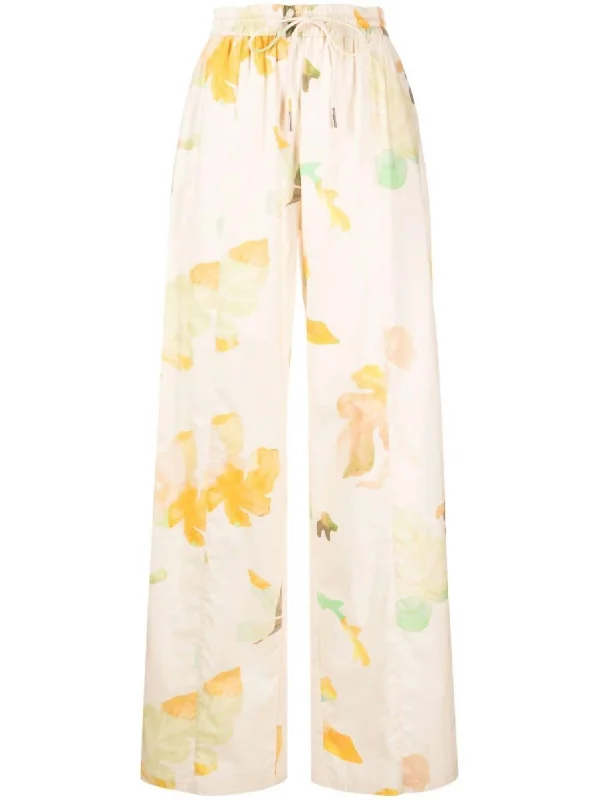 Feminine Flow Women's Edmond Wide Leg Pants In Botanic Impression