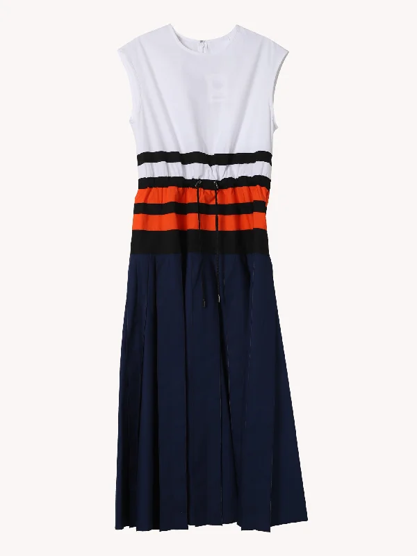 Winter Warm - Up Sale SLEEVELESS ORANGE STRIPE DRESS