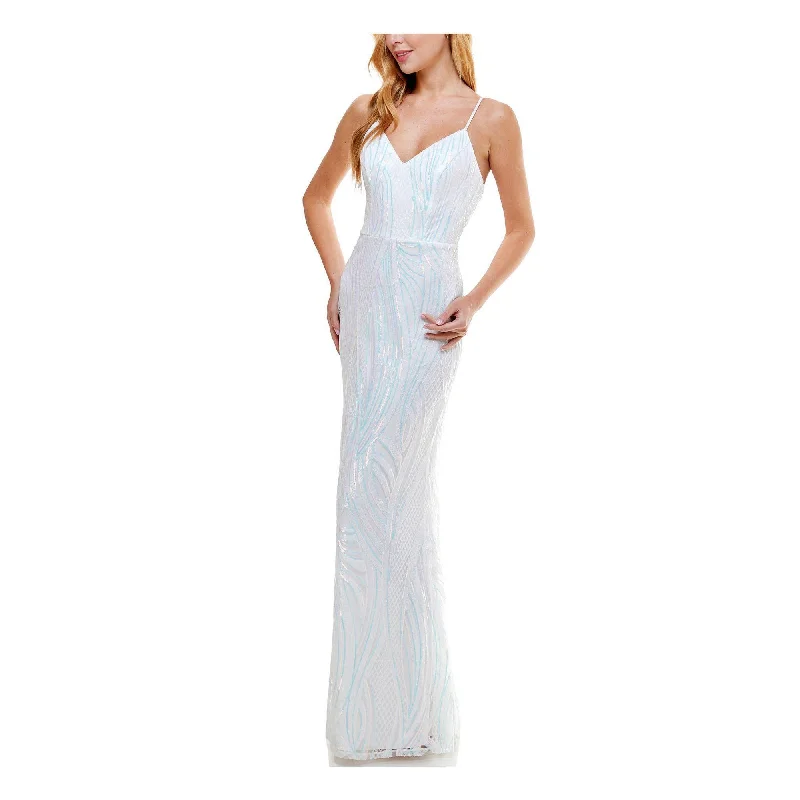 Trendy Street Style S - say yes to the prom white sequin gown