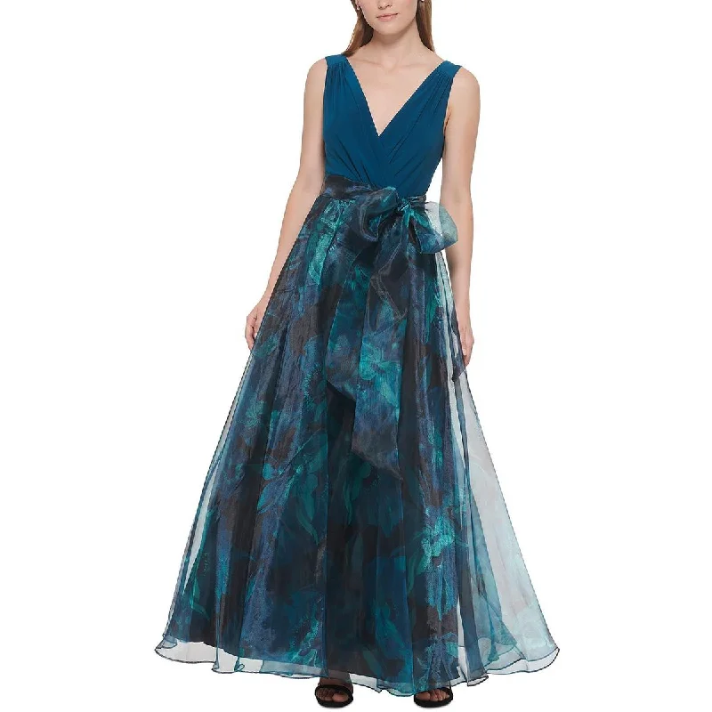 Sophisticated Cut Eliza J Womens Organza Sleeveless Evening Dress