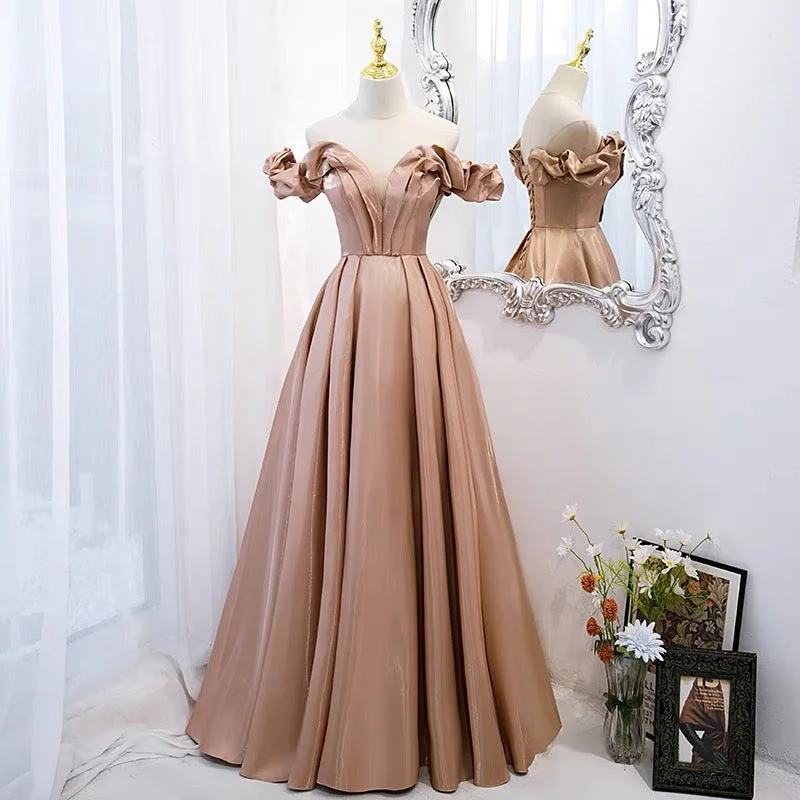 Exclusive Discount Cute satin long A line prom dress evening gown  10072