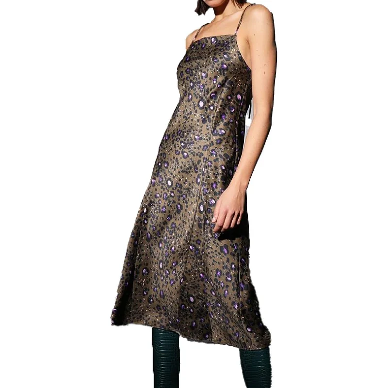 Style Versatile Women's Collection Walter Baker Womens Animal Print Satin Slip Dress