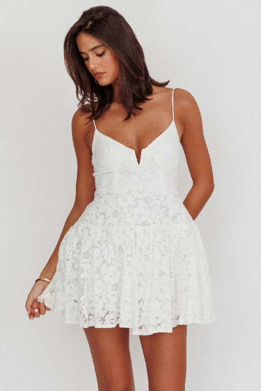 Today Only Lake Como Lace Mini Dress White