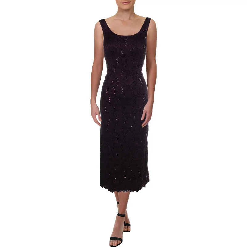 Holiday Glam R&M Richards Womens Lace Sleeveless Cocktail Dress