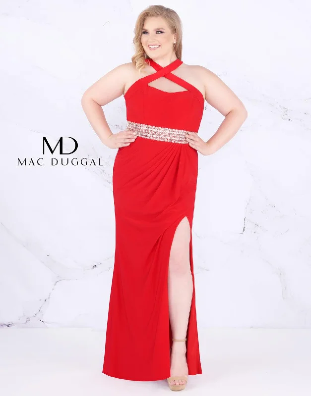 Vibrant Femme Fashion Mac Duggal Prom Long Plus Size Dress