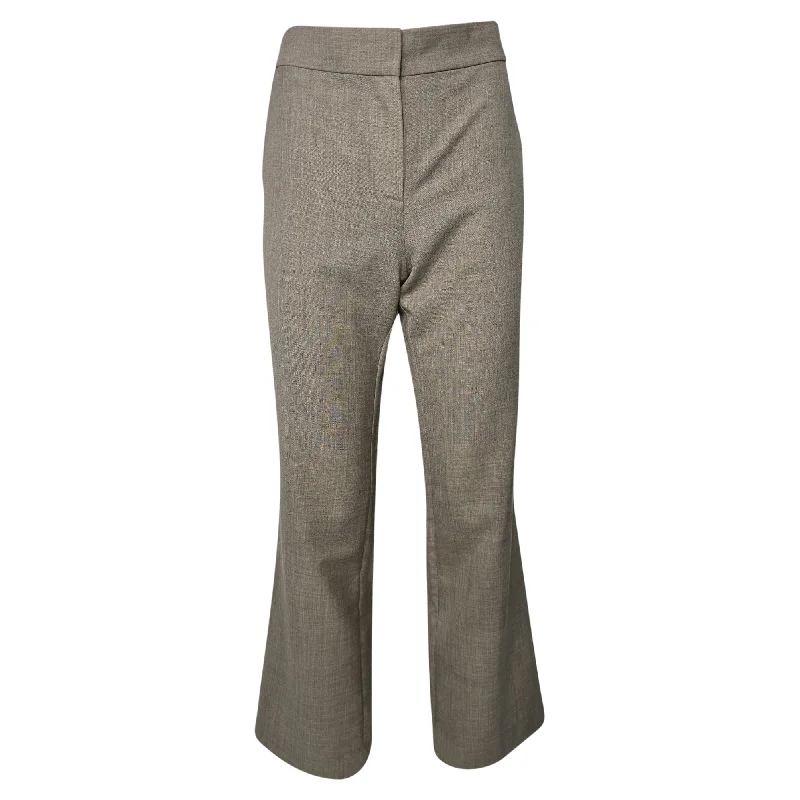 Flash Sale Starts The Row High-Rise Flared Trousers in Beige Wool