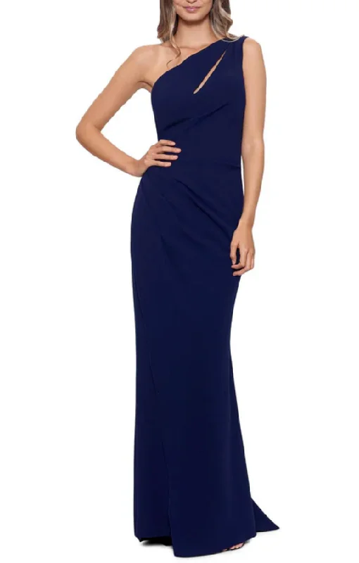 Limited - Edition Drops 10 - betsy & adam navy one shoulder cutout gown