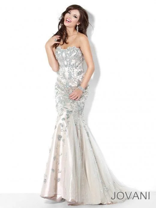 Alluring Design Jovani 3008 Prom Long Strapless Mermaid Formal Gown Sale