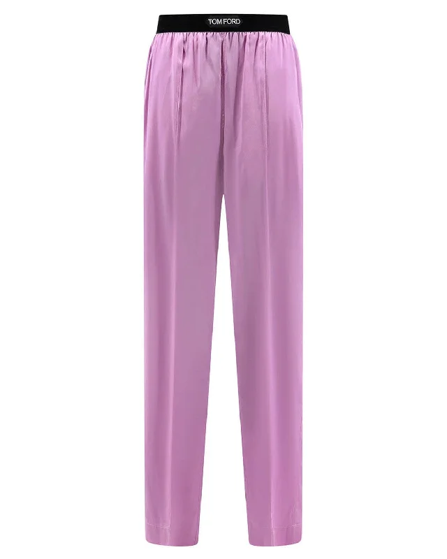 Colorful Clothing Tom Ford Womens Silk Trousers In Pink