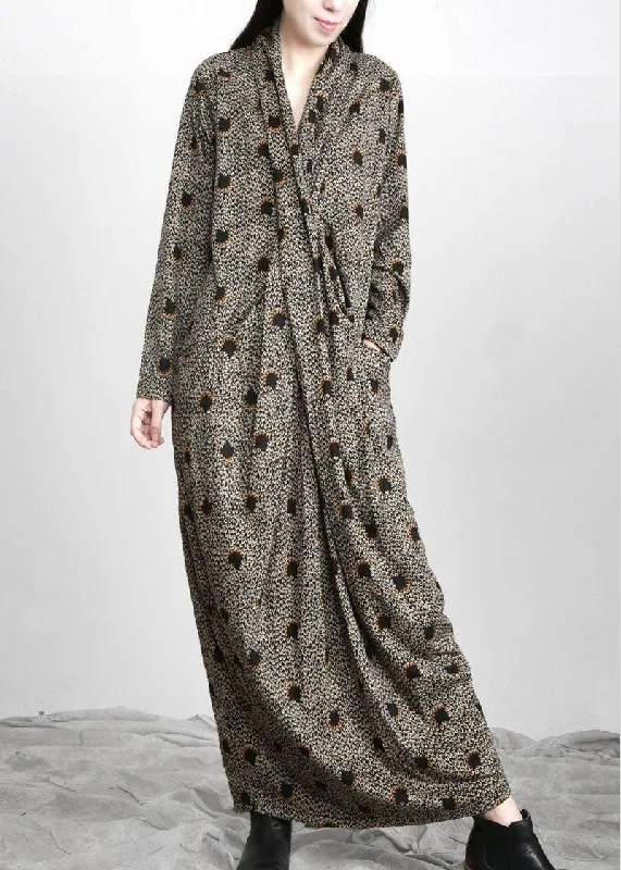 Chic Trends Unveiled Diy Black Jacquard Pockets Long Sleeve Fall Maxi Dress