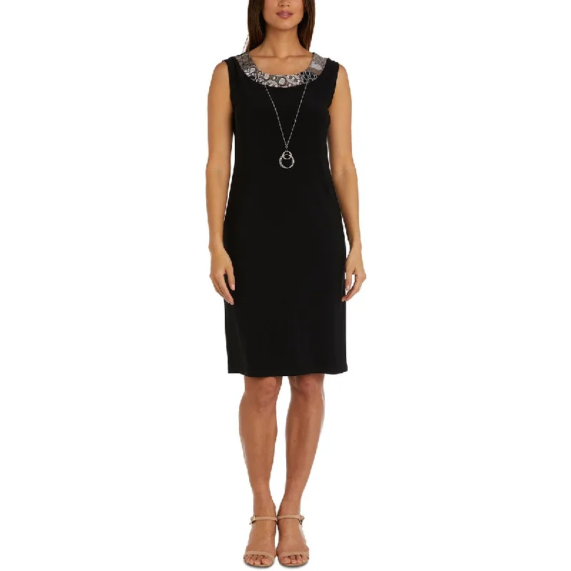 Urban Sophistication R&M Richards Womens Petites Jersey Sleeveless Sheath Dress