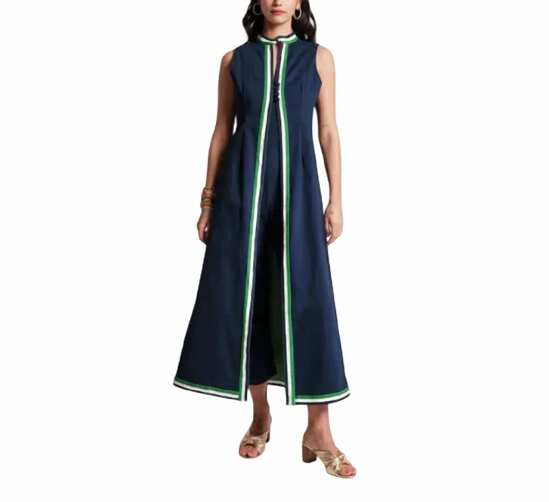 Festival Fashion Susie Set Jumpsuit In Navy