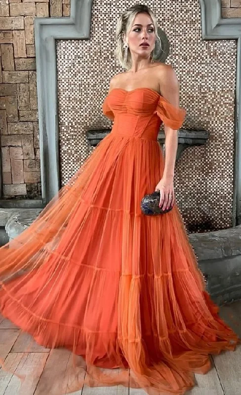 Comfortable Chic Elegant Sweetheart Off-shoulder Sleeveless A-line Prom Dresses gh2837