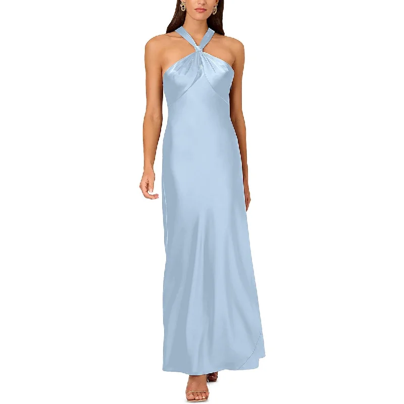 Comfort Meets Fashion Liv Foster Womens Satin Halter Evening Dress