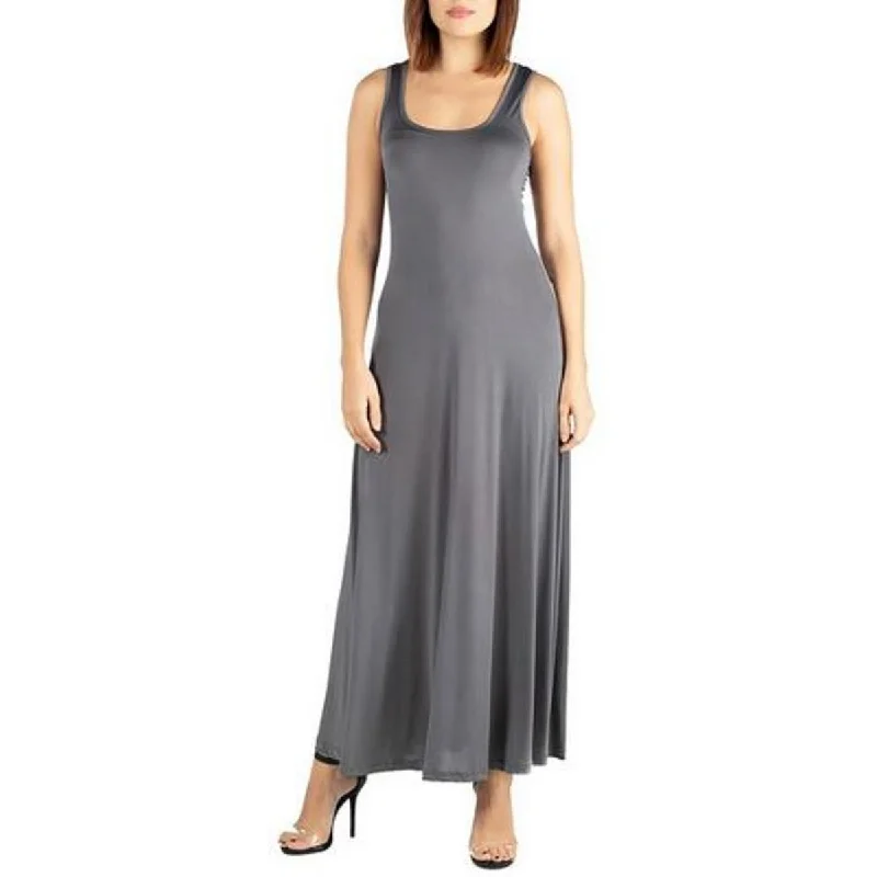 Coastal Beach - Inspired Style 24seven Comfort Apparel Womens Maxi Sleeveless Fit & Flare Dress