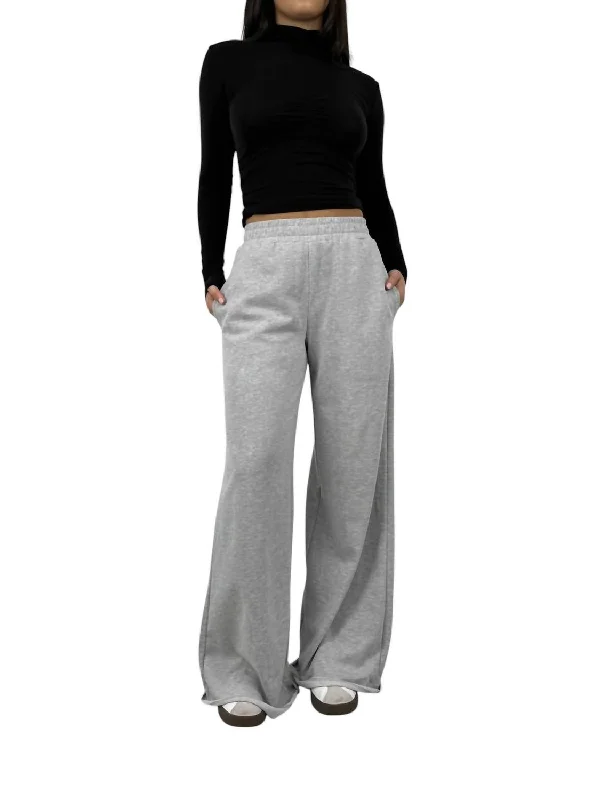 Big Savings Wide Leg Relaxed Sweatpants In Grey