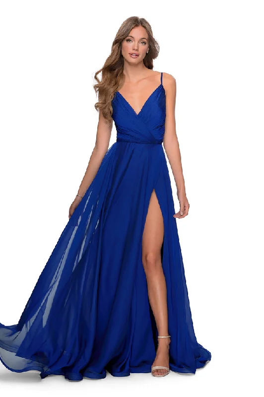 Chic And Comfortable 12 - la femme royal blue wrapped bodice gown