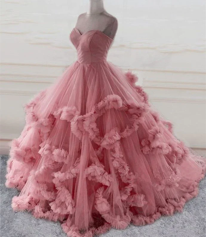 Chic Trend Collection Ball gown pink long prom dress evening dress M5930