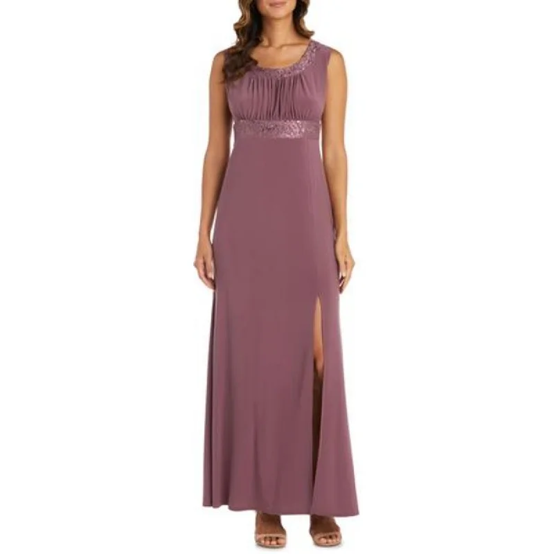 Step Ahead, Lead The Trend R&M Richards Womens Lace Inset Sleeveless Evening Dress