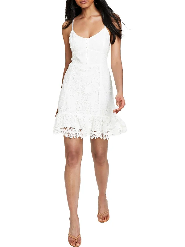 High End Designer Brands Discount Womens Lace Short Mini Dress