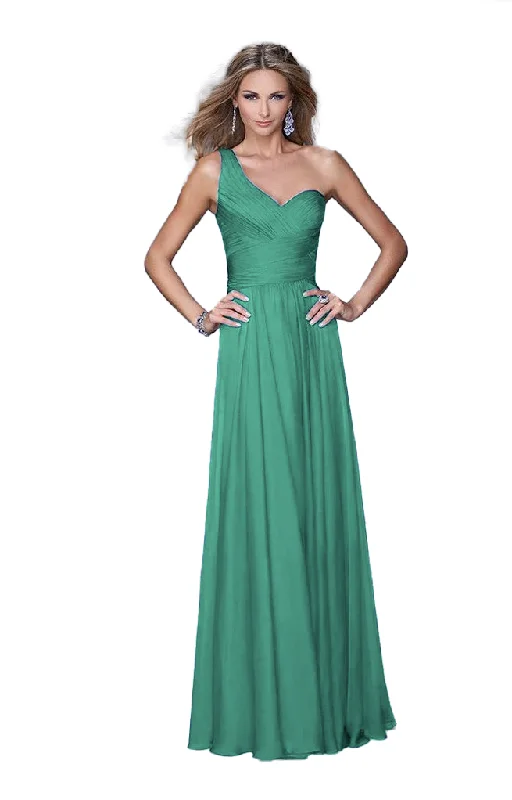 Casual Elegance 2 - la femme green one shoulder chiffon gown