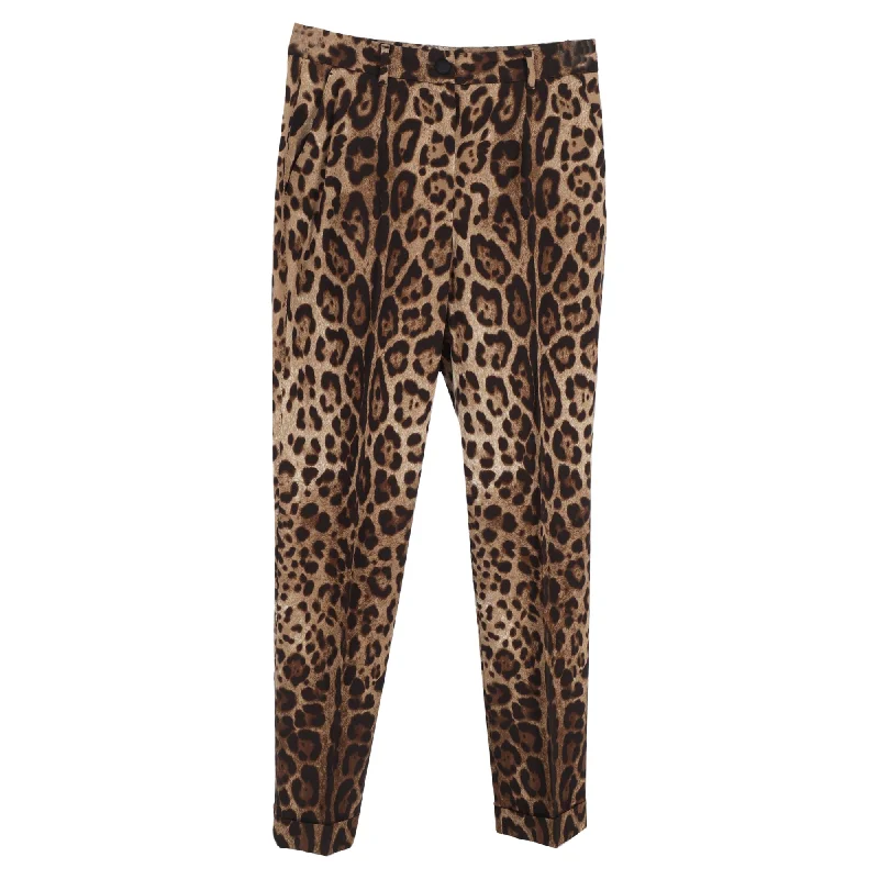 Flash Sale Now Dolce & Gabbana Slim-Cut Trousers in Animal Print  Cotton