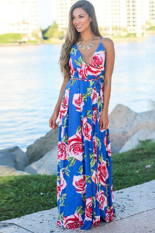 Last Chance Sale Tropical Print Maxi Dress