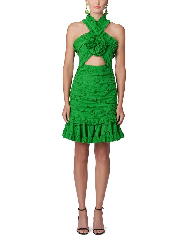 Snag Fabulous Fashion Bargains Carolina Herrera Twisted Ruffle Halter Mini Dress