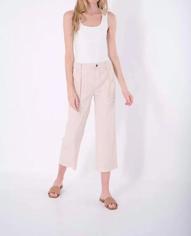 End Of Season Clearance Tori Solid Crop Wide Pant In Blossom