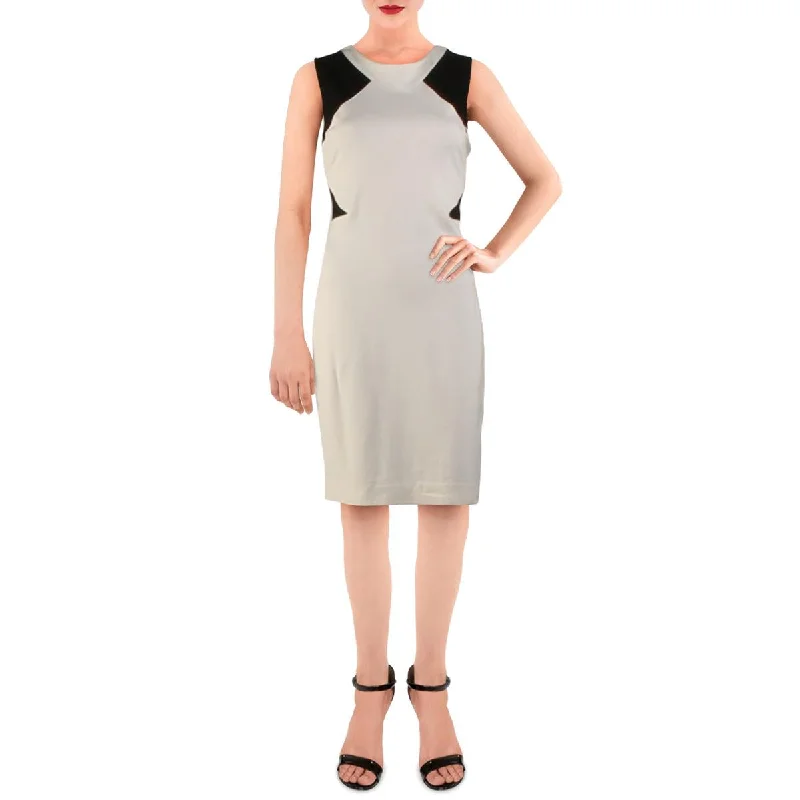 Current Trends Amanda + Chelsea Womens Colorblock Sleeveless Sheath Dress