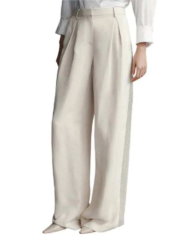 Premium Fabrics Sullivan Pant With Beaded Tux Stripe In French Oak