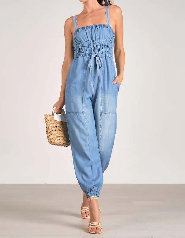 Unleash Your Trend Driven Style Melissa Jumpsuit In Light Blue