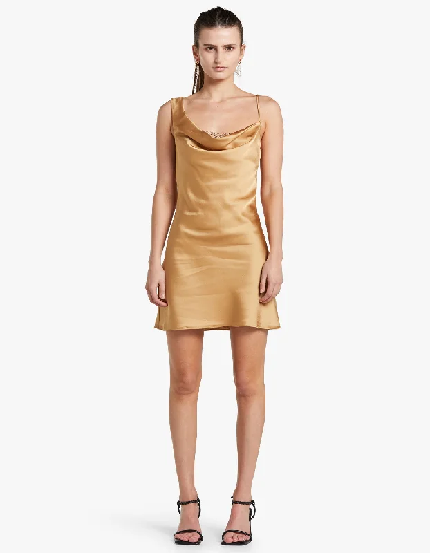 Innovate Your Wardrobe Elodie Mini Dress - Gold