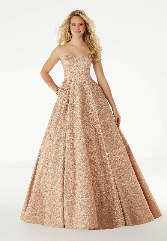 Special Offer For You Mori Lee - Sweetheart Glitter Satin Pleated Ballgown Dress 45032