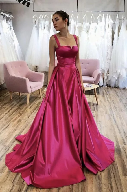 Casual Yet Stylish Separates Red satin long prom dress red evening dress gh2268