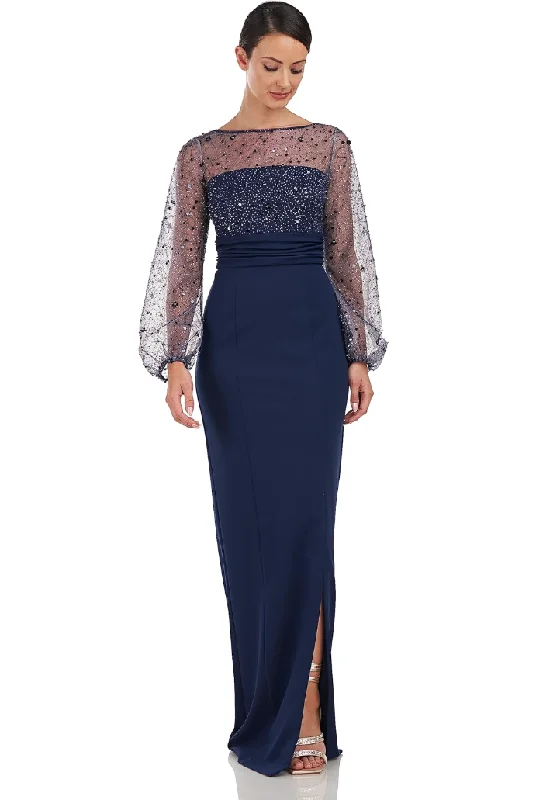 Great Deals On Ethnic Cultural Wear 6 - js collections navy embellished illusion gown