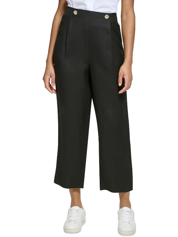 New Season Fashion Preview Sale Womens Stretch Pleated Cropped Pants