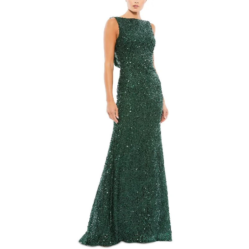 Trendy Women's Wear Ieena for Mac Duggal Womens Sequined Sleeveless Evening Dress