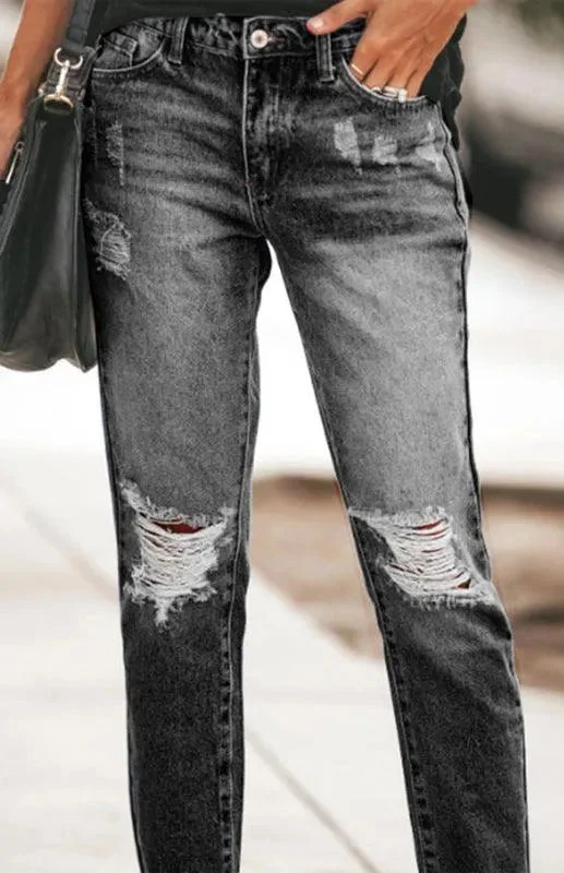 Chic Style, Always In Vogue Women Ripped Jeans Pants