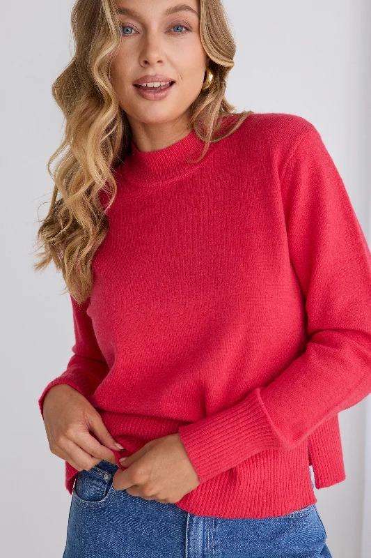 Must Haves Cloud Coral Funnel Neck Knit Jumper