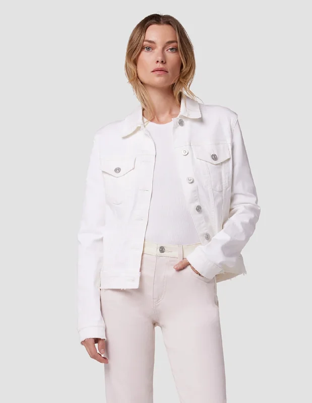 Season Appropriate Women's Collection Classic Trucker Jacket - White