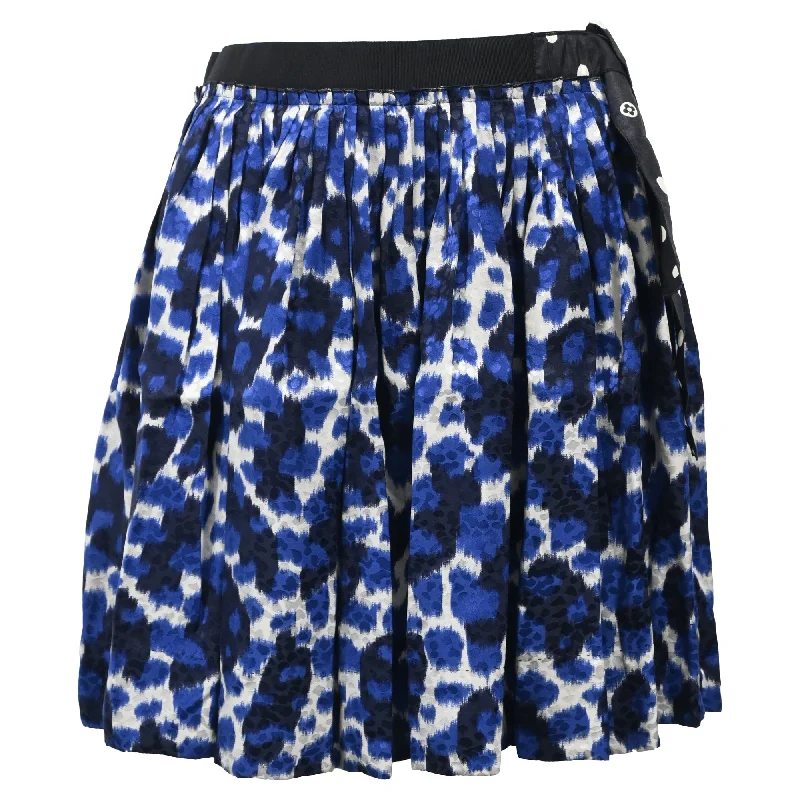 Elegant Attire For The Modern Lady Louis Vuitton Printed Mini Skirt in Blue Silk