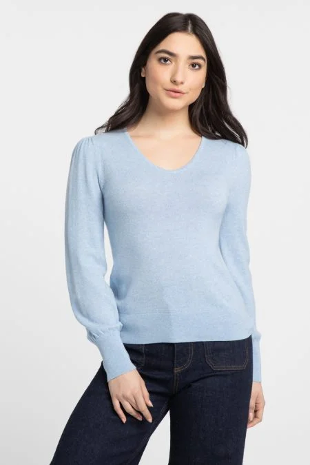 Special Offer For You Kinross Cashmere Gathered Sleeve Vee