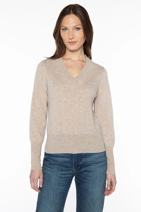 Trendsetter's Closet Kinross Cashmere Crystal Vee