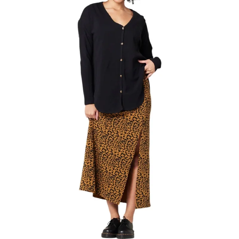 Style Without Limits Perla Skirt In Ochre Spots