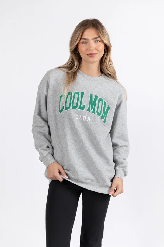 Summer Fashion Cool Mom Club Light Grey Oversized Graphic Sweatshirt