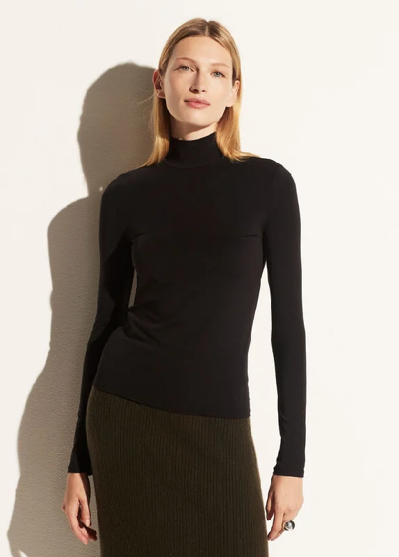 Fashion Forward Outfits Long Sleeve Turtleneck - Black