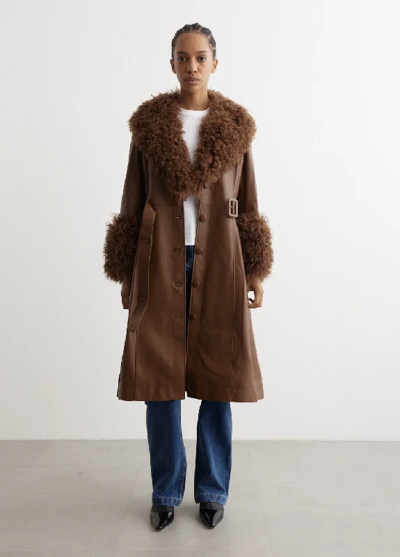 Day To Night Styles Foxy Leather Shearling Coat