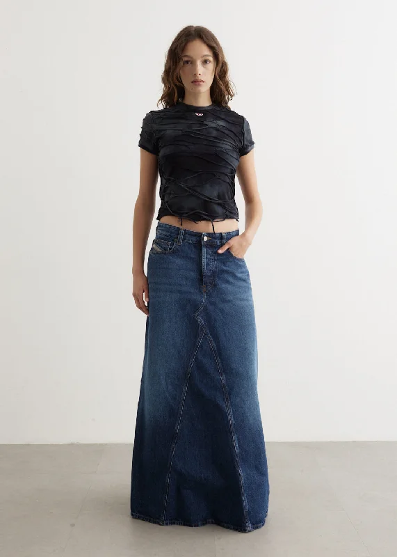 Chic And Comfortable De-Pago Gonna Maxi Denim Skirt