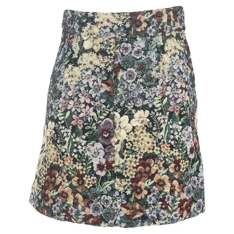 Trend Driven Wardrobe Sandro Paris Floral Printed Mini Skirt in Multicolor Polyester